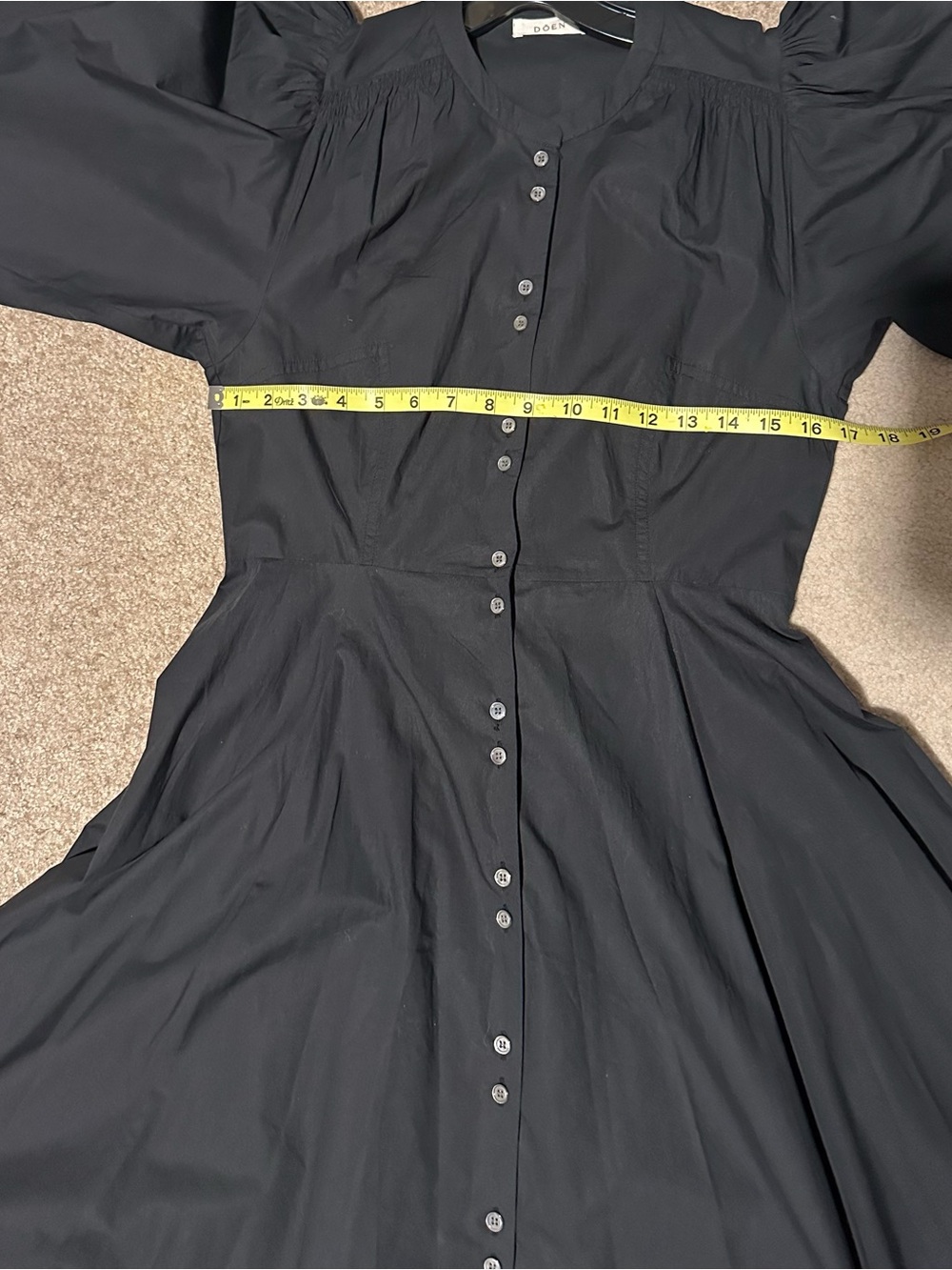 Doen Black Long Sleeve Button-Front Maxi Dress - Picture 9 of 9